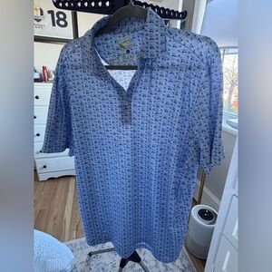 Tailorbyrd Light Blue Patterned Polo Shirt